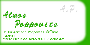 almos poppovits business card